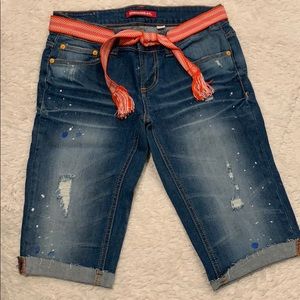 🐙 Union Bay Size7 Distressed Splatter Belted NWOT